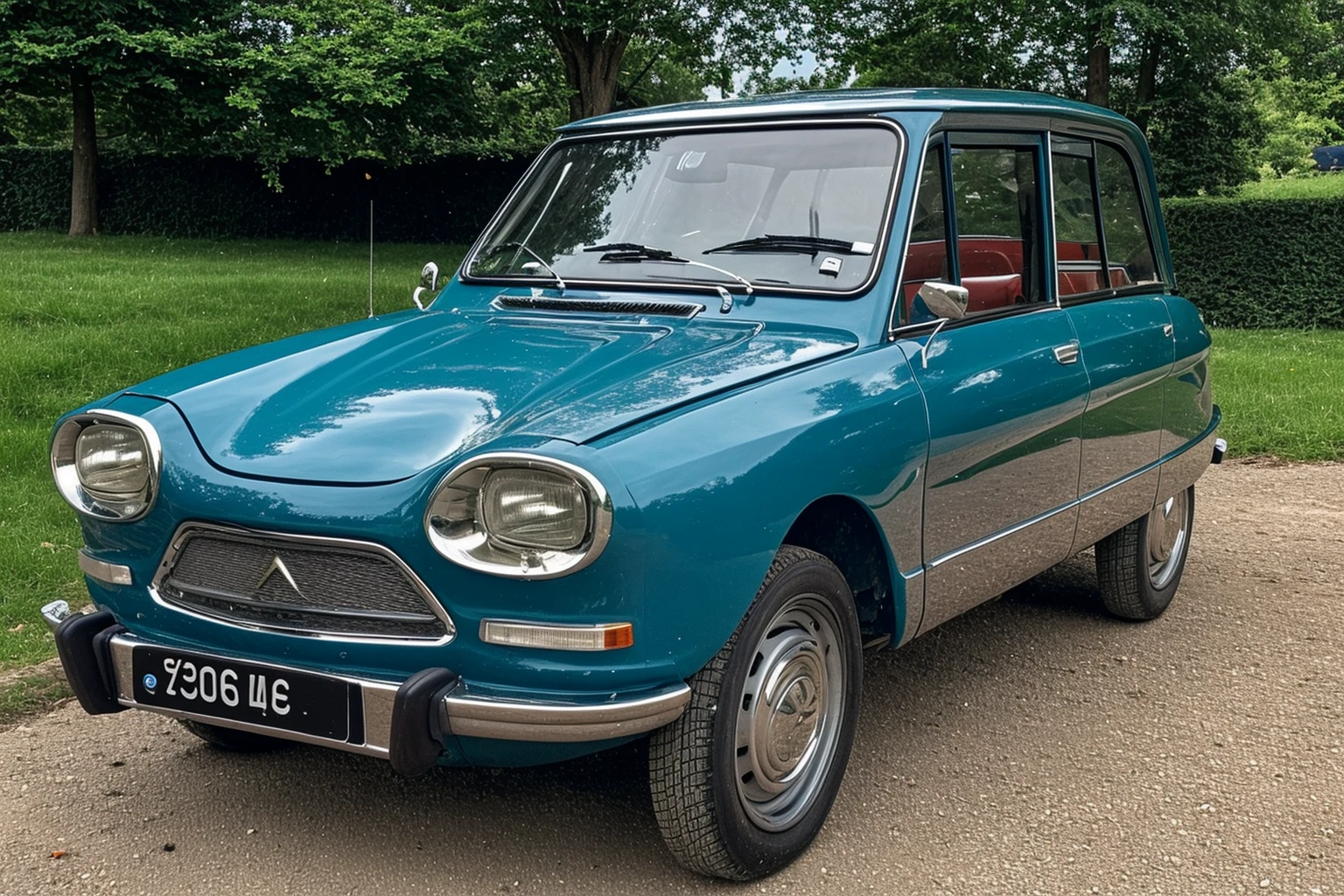 citroenami1970s, ground vehicle, car, vehicle focus, no humans, high detail photography, sharp focus