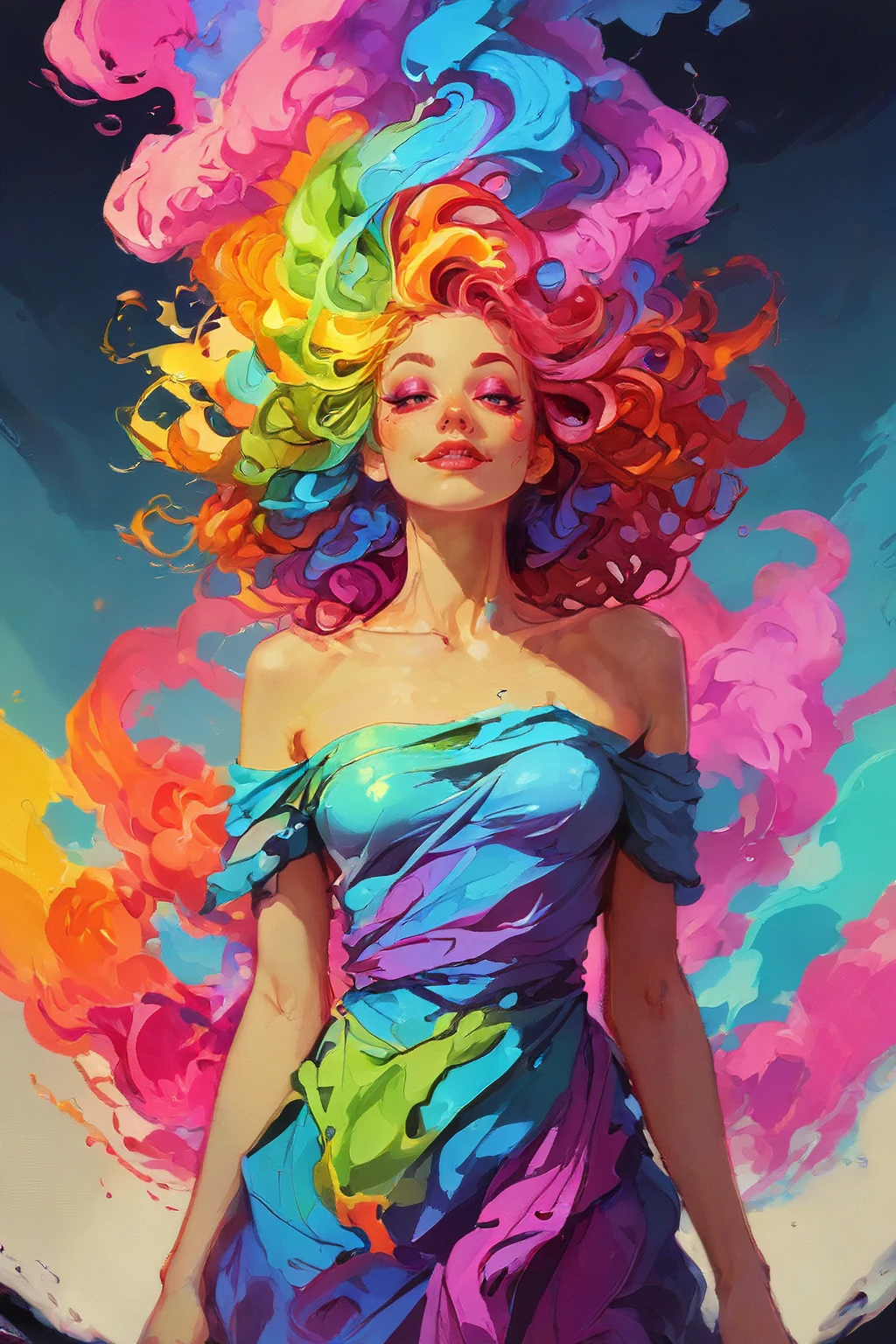 score_9,score_8_up,score_7_up,score_6_up,score_5_up,score_4_up,<lora:Turbo_XL:1>,<lora:Rainbow_Tornado:1>,rainbow tornado,rainbow hair,multicolored hair,colorful,radiant smile,happy face,makeup,intracate dress,vibrant colors,vaporwave style,<lora:Obj_Shep:1>,obj_shep,