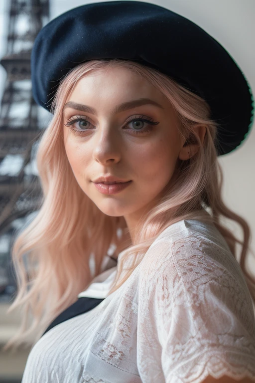DEN_cherrie_velvet,
(in Paris wearing a (shirt:1.3) and (beret:1.2), france, (French:1.2), Paris, Eifel tower, scenic:1.2), bokeh, f1.4, 40mm, photorealistic, raw, 8k, textured skin, skin pores, intricate details <lora:epi_noiseoffset2:1>, epiCRealism <lora:ClothingAdjuster3:-1>