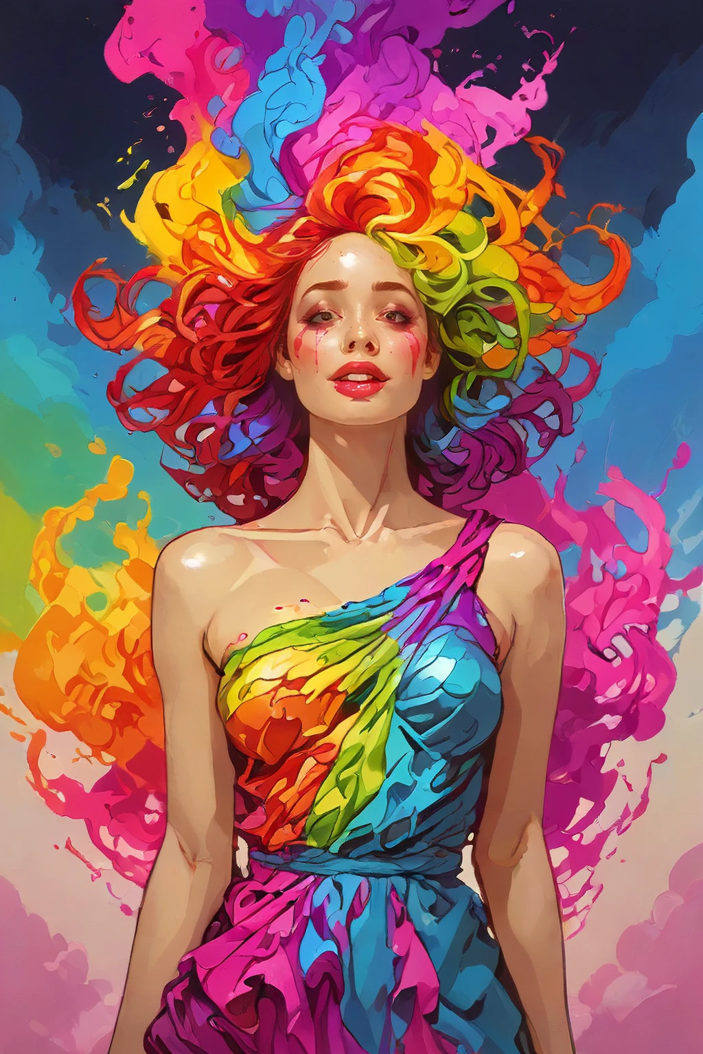 score_9,score_8_up,score_7_up,score_6_up,score_5_up,score_4_up,<lora:Turbo_XL:1>,<lora:Rainbow_Tornado:1>,rainbow tornado,rainbow hair,multicolored hair,colorful,radiant smile,happy face,makeup,intracate dress,vibrant colors,vaporwave style,<lora:Erenisch:1>,