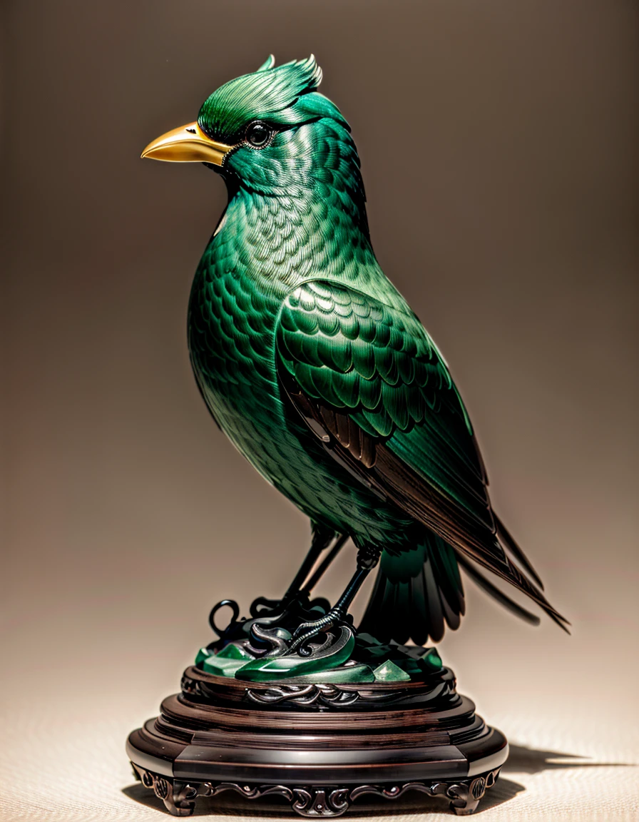 best quality,masterpiece,
Wren It has brown feathers, a short tail, and a melodious song.
 <lora:neg9V2_last:0.7>   
  <lora:jadesculpture:1>   jade sculpture