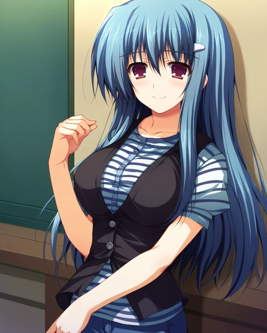 Score_9, source_anime, 1girl, solo, blush, smile,