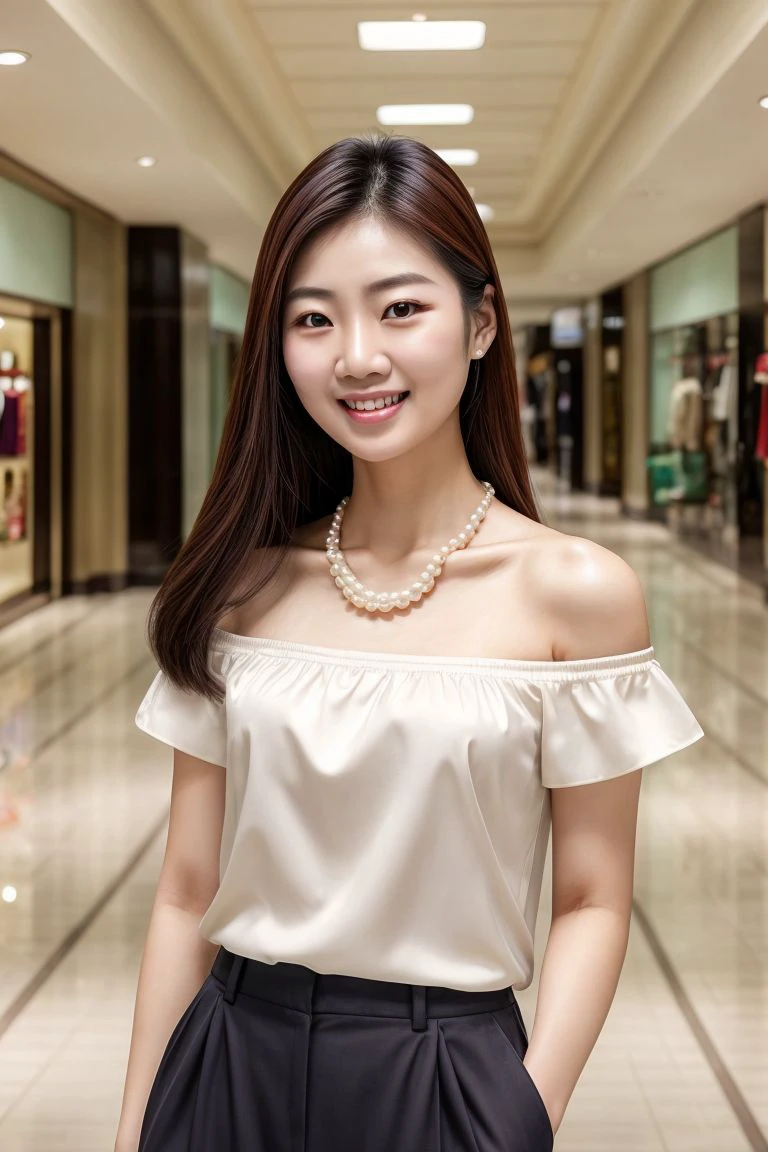 A girl around 23 years old,simplicity,Extremely beautiful and delicate,(light make-up),black color hair,A sweet smile,Delicate and beautiful fair skin,Realistic and realistic,exquisite and complete facial features,Detailed depiction of the face,tall nose bridge,Red lips,Beautiful, gentle and beautiful girl,Smooth hair,Extremely delicate hair,Feminine temperament,Fill your face light,hyper realisitc,photorealestic,8K quality,extremy detailed,Realistic details,Works of masters,Realistic to the extreme,big breasts body,Beautiful,Pure desire,Stunning beauty,Peerless beauty,Highest image quality,8K分辨率,goddes,ssmile,Fine facial features,Hair over the shoulder,A brown-haired,Large long thick legs,(((High-waisted French top))),(((short skirt))),rays of sunshine,facing at camera,The body is well-proportioned and firm,Gentle eyes,exposing thighs,stand posture,Stand inside the mall,Full body photo