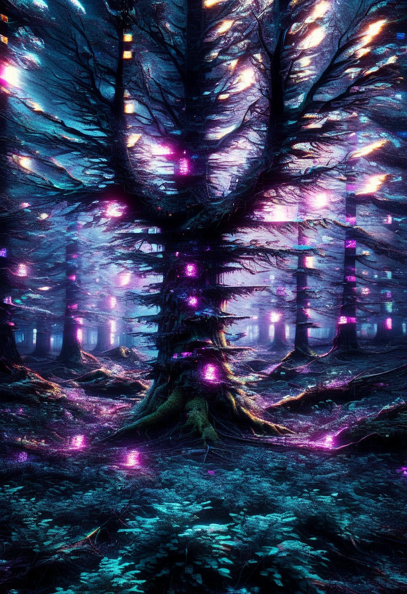 anomaly, a forest with glowing trees