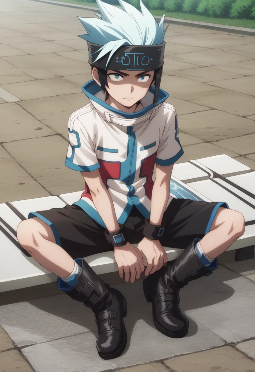 score_9, score_8_up, score_7_up, score_6_up, highly detailed, masterpiece, best quality,detailed,intricate details, amazing quality, best aesthetic, absurdres,source_anime,
horo horo, blue hair, blue eyes, 1boy, male focus, solo, boots, black footwear, black shorts, headband with pattern<lora:EMS-400936-EMS:1.000000>