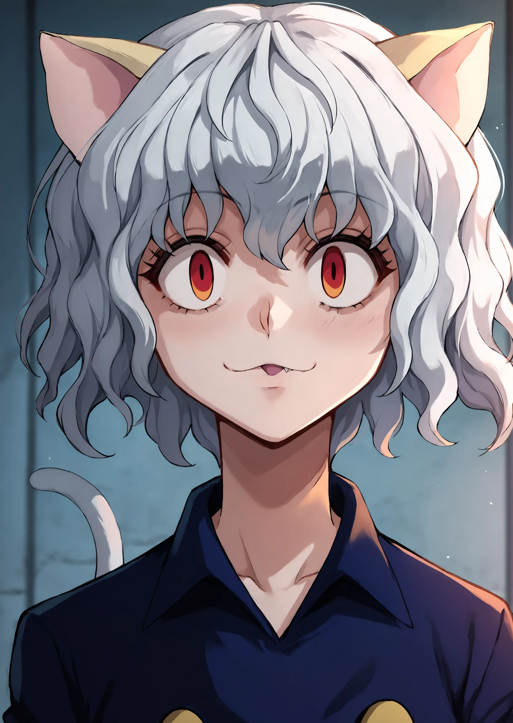 score_9, score_8_up, score_7_up, score_6_up, score_5_up, score_4_up, 2d, digital art, digital artwork, thick lines, hxhpitou <lora:Neferpitou_HxH_-_2011_anime_accurate_style:1>, 1girl, cat ears, cat tail, red eyes BREAK source_anime