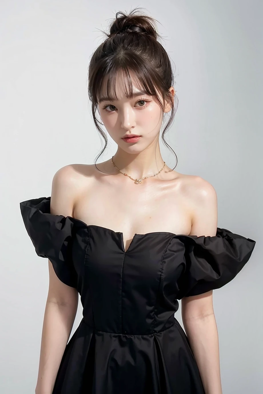 1girl, black  dress, white background,    <lora:nancyjewel_mcdonnie-02:1>