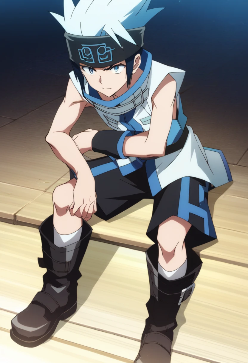 score_9, score_8_up, score_7_up, score_6_up, highly detailed, masterpiece, best quality,detailed,intricate details, amazing quality, best aesthetic, absurdres,source_anime,
horo horo, blue hair, blue eyes, 1boy, male focus, solo, boots, black footwear, black shorts, headband with pattern<lora:EMS-400936-EMS:1.000000>