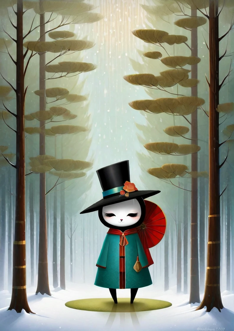 ð§µð±ð²ð,Tracie Grimwood Style - Cute Yokai,in the style of Andy Kehoe and Jon Klassen,sharpening,
<lora:blackhat:1>,hat,