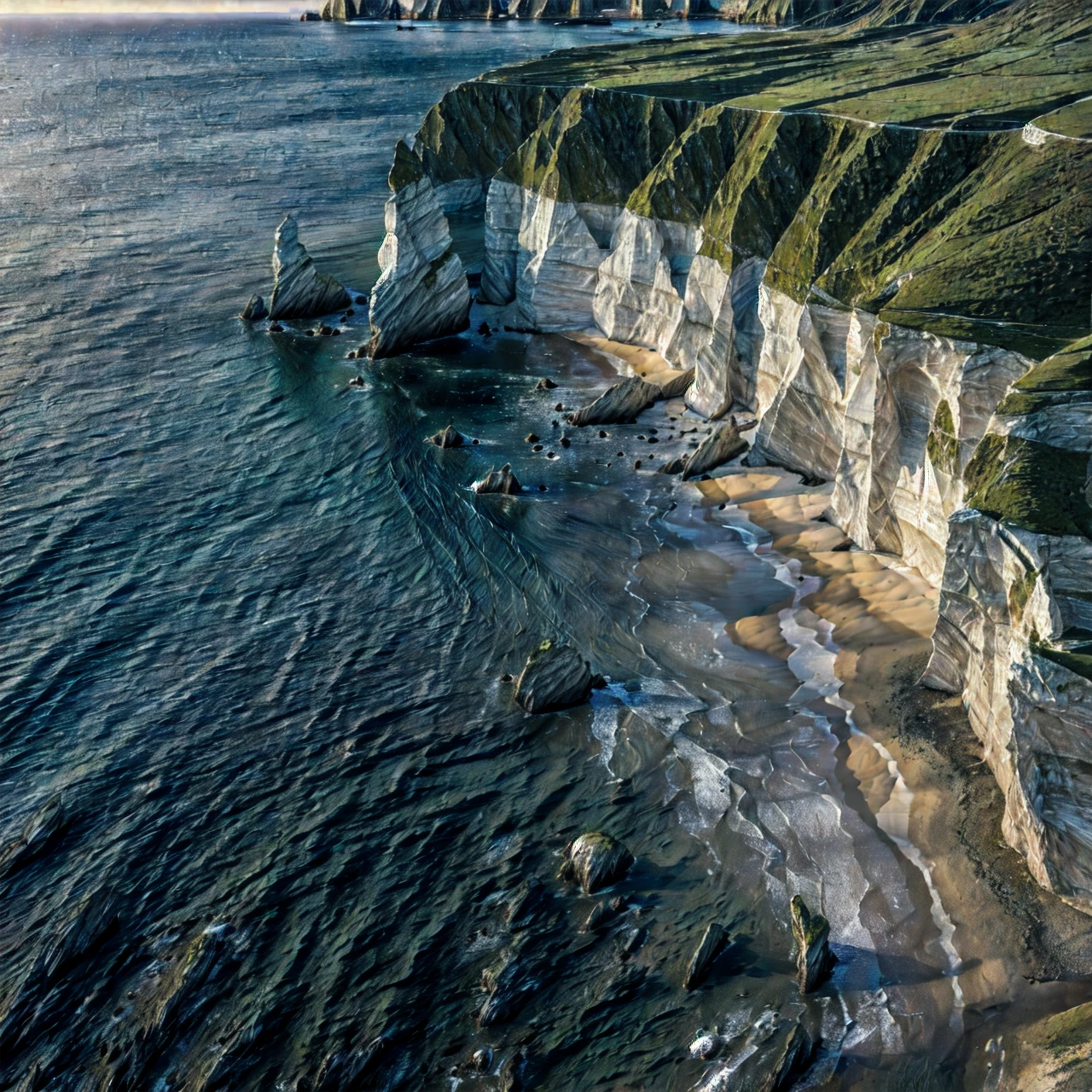 Hyperrealistic art (a sweeping epic landscape shot of a coastal beach), (during the day), <lora:add_detail:0.6>, very detailed, <lora:more_details:0.6>, high quality, highres, masterpiece, best quality, 8k, intricate, detailed . Extremely high-resolution details, photographic, realism pushed to extreme, fine texture, incredibly lifelike