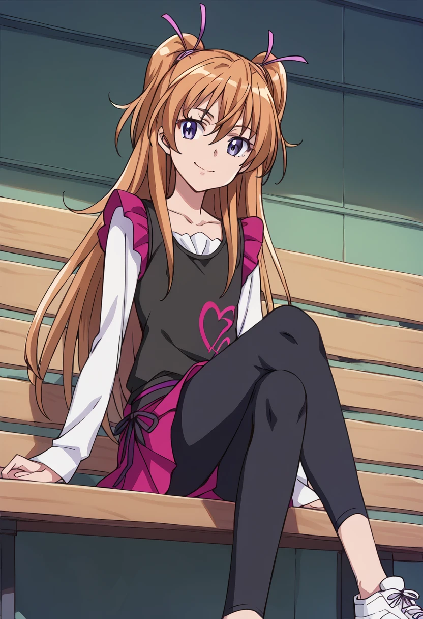 score_9, score_8_up, score_7_up, source_anime BREAK
houjou hibiki, 1girl, solo, long hair, two side up, brown hair, sitting, eyelashes, capri pants, smile, blue eyes, leggings, orange hair, brown eyes, hair ribbon, half updo, grey eyes, black pants, shiny, long sleeves, crossed legs, frills, collarbone, light smile, looking at viewer, black legwear, pants under skirt, indoors, shiny hair, bench, black vest, black shirt, white shirt, purple eyes, casual, purple skirt, legs, shorts, closed mouth, hair between eyes, long legs, pink skirt, sneakers, white footwear, heart print
<lora:cure_melody_houjou_hibiki_sdxl_locon_pony_v1:0.7>