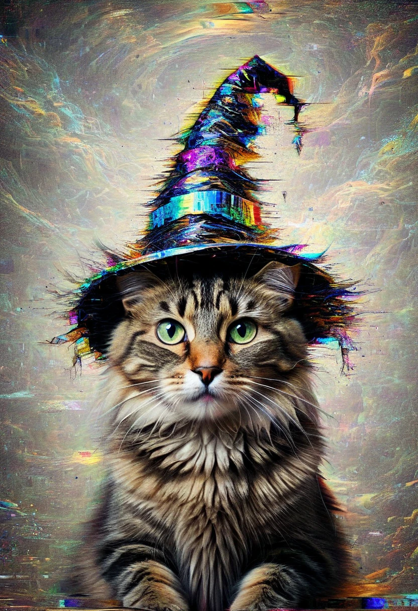 anomaly, a cat in a wizard hat