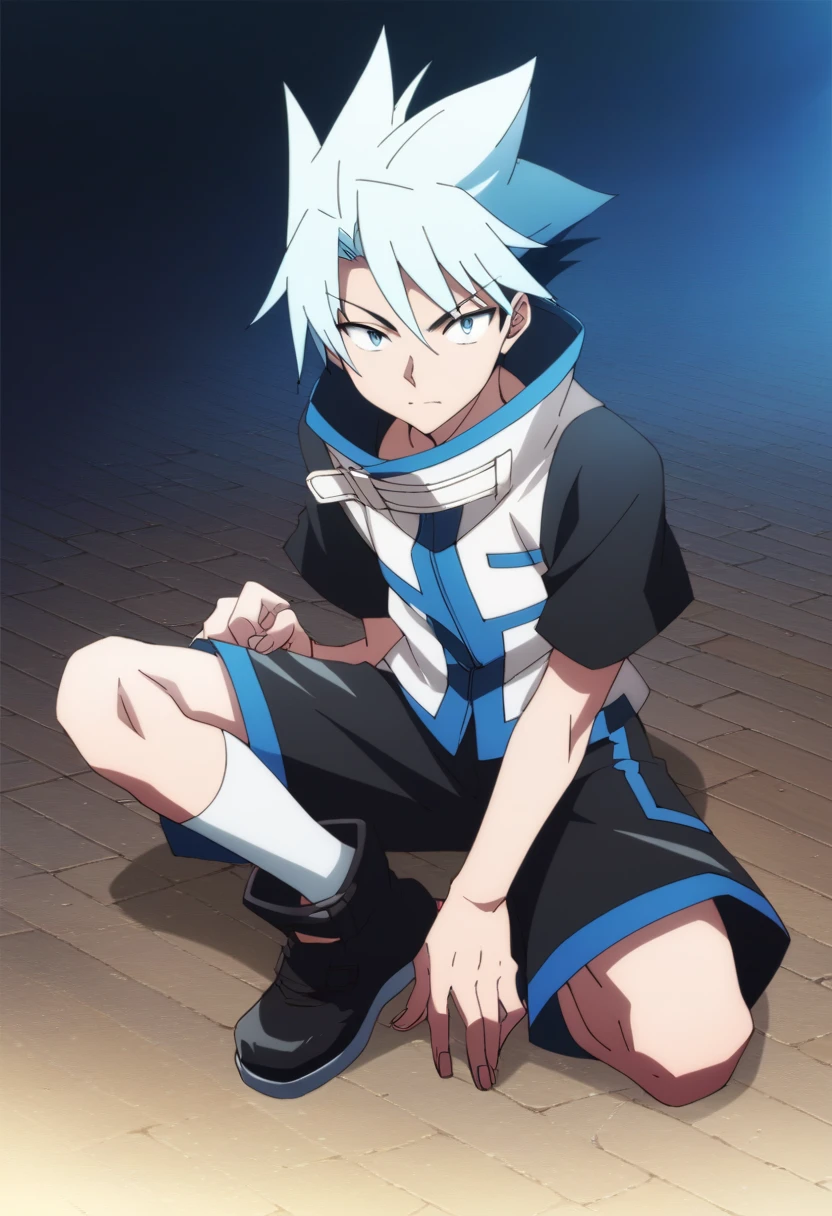 score_9, score_8_up, score_7_up, score_6_up, highly detailed, masterpiece, best quality,detailed,intricate details, amazing quality, best aesthetic, absurdres,source_anime,
horo horo, blue hair, blue eyes, 1boy, male focus, solo, black shorts, jacket, black footwear, high collar<lora:EMS-400936-EMS:1.000000>