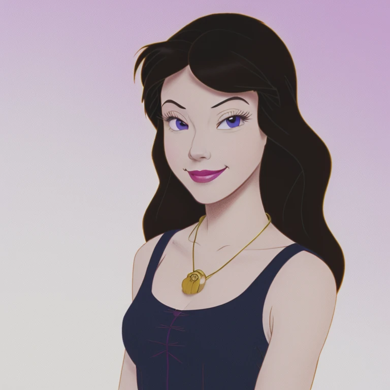 <lora:Vanessa-V1:0.8> Va79ssa,(disney style drawing with dark lines),1girl, woman,clothed,gold shell necklace,purple sleeveless dress, smirk,purple eyes, (evil)
<lora:DisneyRenV2:0.1> disneyrenaissance style
white background