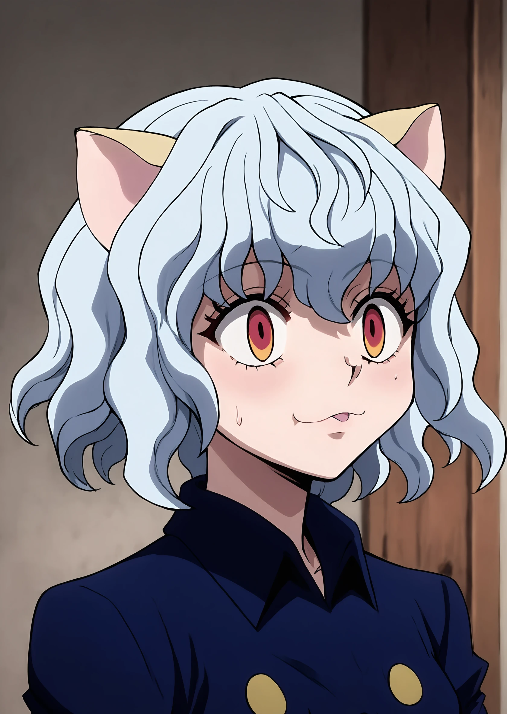 score_9, score_8_up, score_7_up, score_6_up, score_5_up, score_4_up, 2d, digital art, digital artwork, thick lines, hxhpitou <lora:Neferpitou_HxH_-_2011_anime_accurate_style:1>, 1girl, cat ears BREAK source_anime