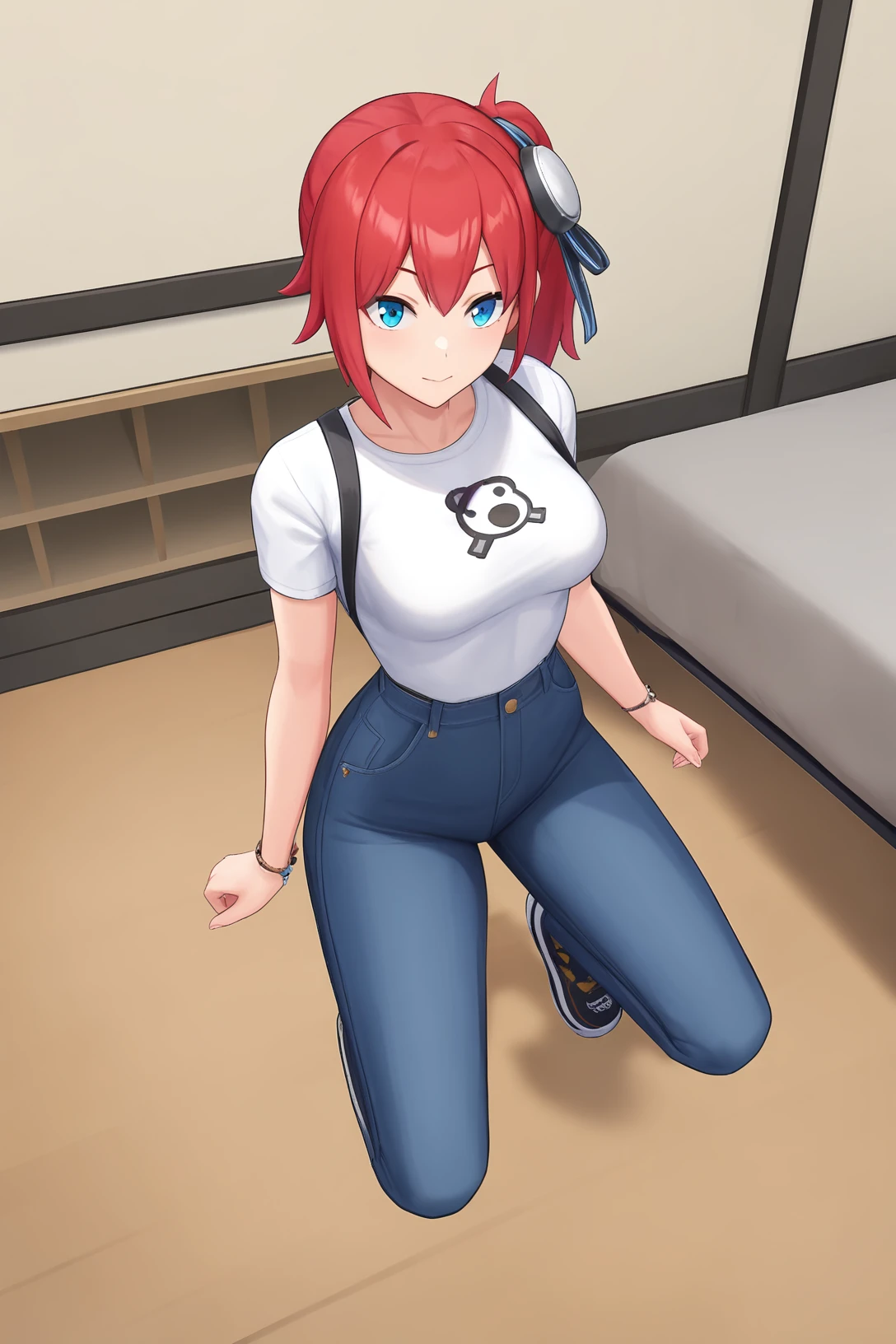 casual clothes, dsc-ami, hair ornament, 1girl, solo, narrow waist, masterpiece, absurdres, high quality,highres, best quality, (full body:1.20), recent <lora:dsc-ami-V01-000003:0.4>