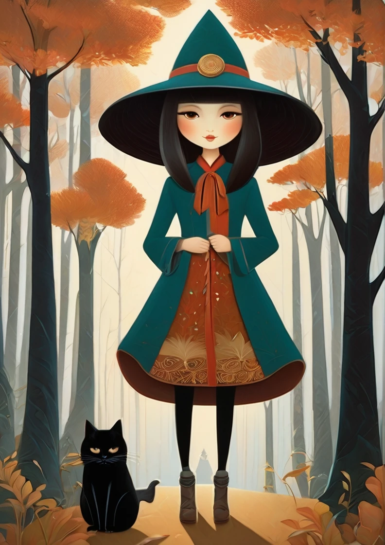 ð§µð±ð²ð,Tracie Grimwood Style - Cute Yokai,in the style of Andy Kehoe and Jon Klassen,sharpening,<lora:Pony blackhat-V0.1:1>,hat,1girl,solo,