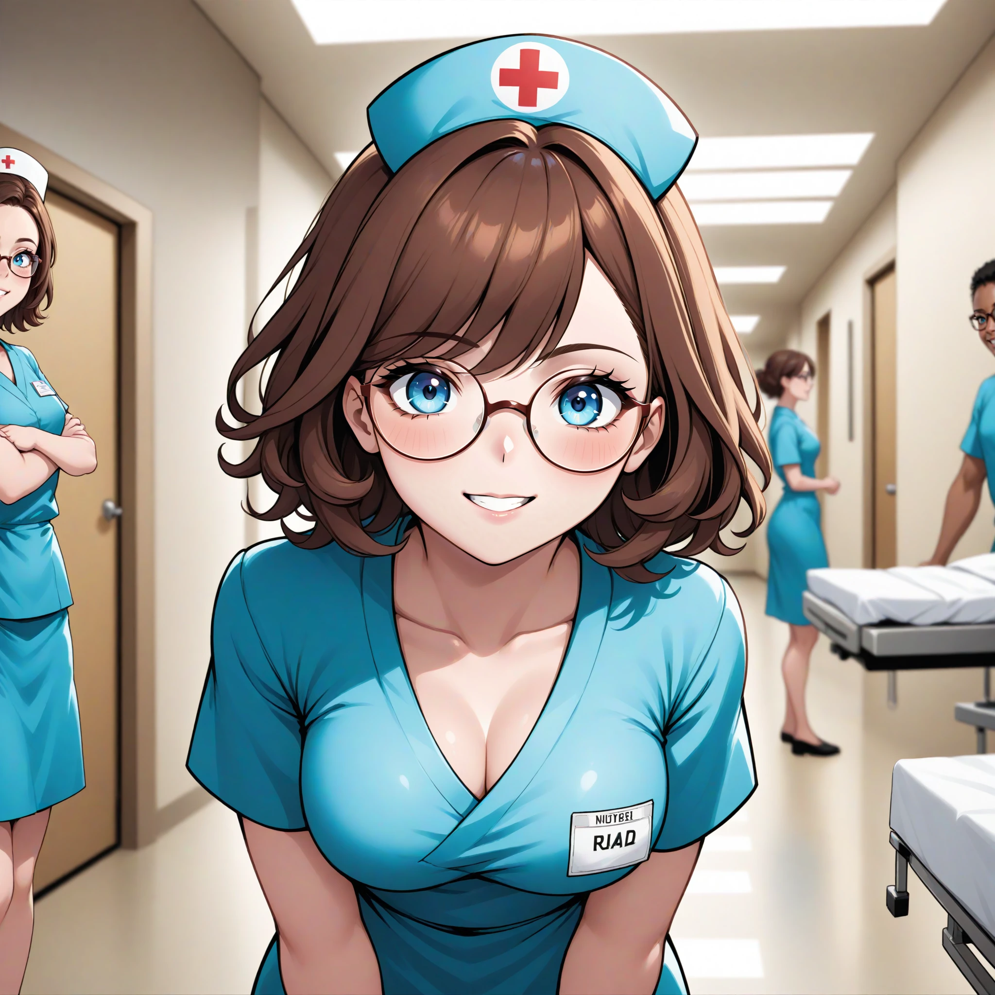 nurse uniform,hospital, latex nurse suit,nurses,busty,elbow gloves,labcoat,blonde hair woman,red eyes , gigantic ,medical instruments,asian nurse,two nurses,speculum,examination room,oversize ,big ass ,strap on, lay on table ,legs spreaded,giving birth,gyno chair , dentist,Milf,latex,black uniform,oversize breasts