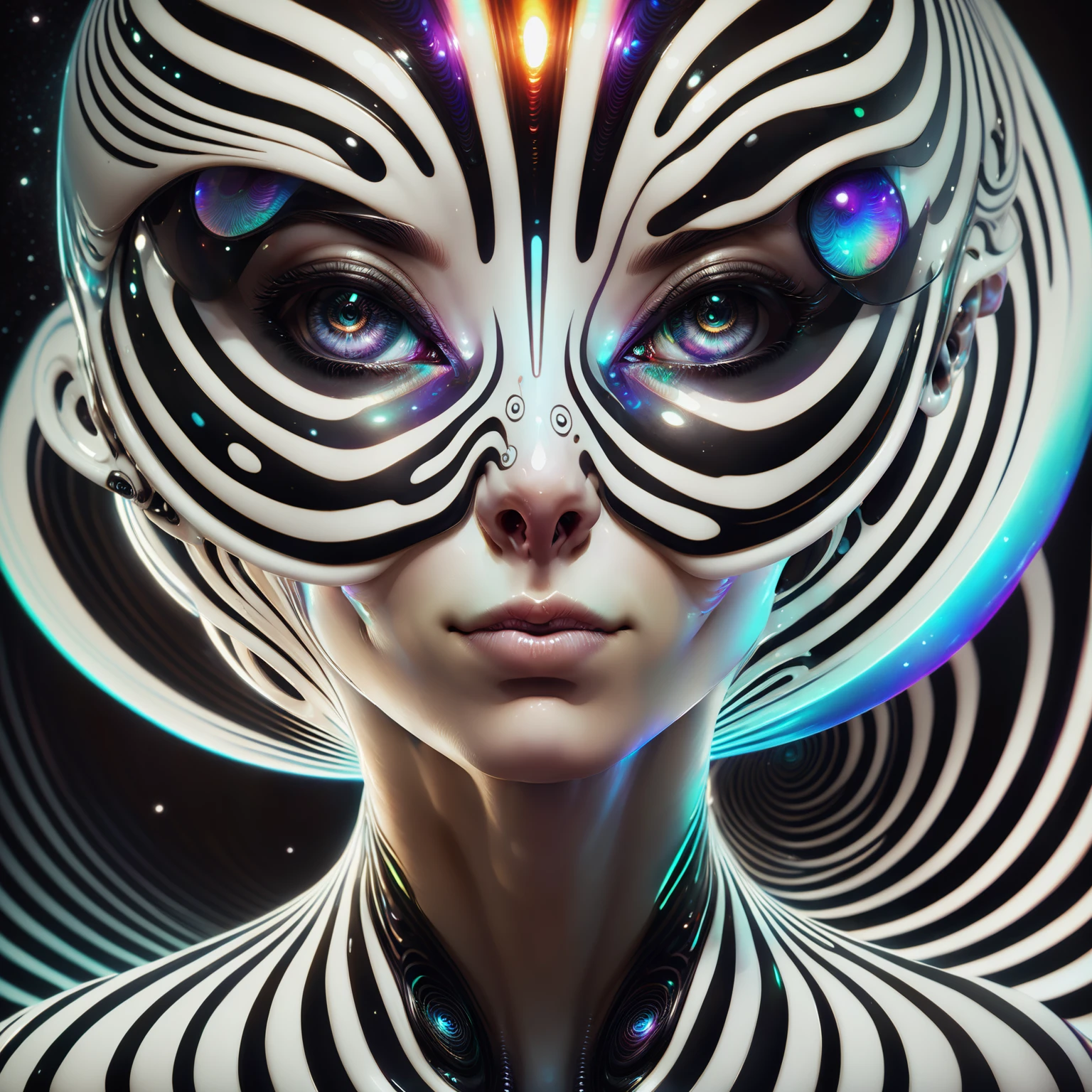 <lora:aiai-DiscoFaces-XL1-v1-captions:0.75> aiai-DiscoFaces style style alien glamour shot, editorial photography, art by alessio albi, hypnotic eyes, doppler effect skin, high quality, 8K Ultra HD