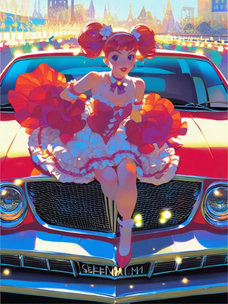 classic car, pretty girl, 
score_8_up <lora:Taiki Dendro-000027:1>