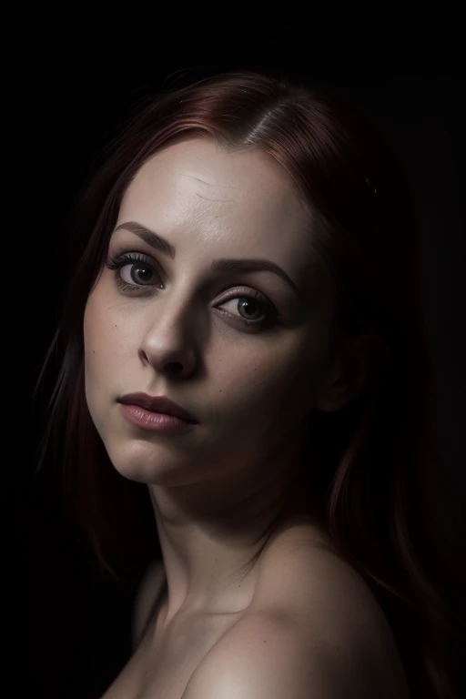 DEN_agray_steamgirl,
((headshot:1.2) portrait on a (plain black background:1.2), (headshot:1.2), (face focus:1.1), (facing the camera:1.2), Head in the centre, (eye contact:1.3), (intense stare:1.1), mouth open, (facing straightforward:1.2), (forward facing:1.1), Head, face, Head focus, Head tilted down, looking slightly up at the camera:1.2),
bokeh, f1.4, 40mm, photorealistic, raw, 8k, textured skin, skin pores, intricate details <lora:epi_noiseoffset2:1>, epiCRealism