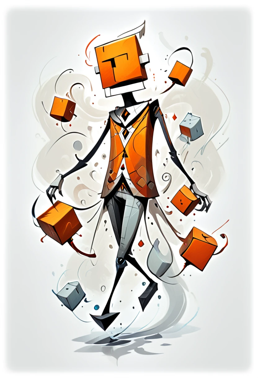 <lora:artfullyWHIMSY2_SDXL_v1:1>, artwhmsy2, abstract, cubes, character concept