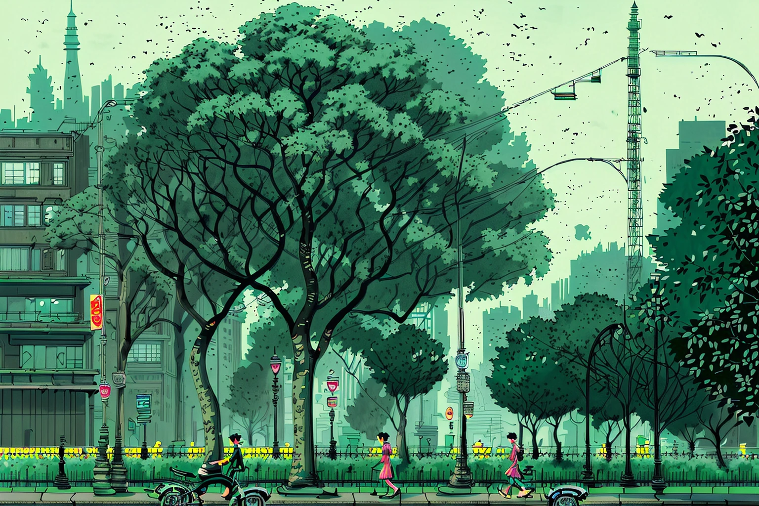 A only green tree in a polluted city,dirty city,blackish color city,very detailed,hyperrealistic,digital paintin,octane,photorealistic,trending on artstation,vibrant
 <lora:Pyramid lora_Ghibli_n3_0.7+Pyramid lora_Ghibli_v2_0.3:1> <lora:add_detail:1>