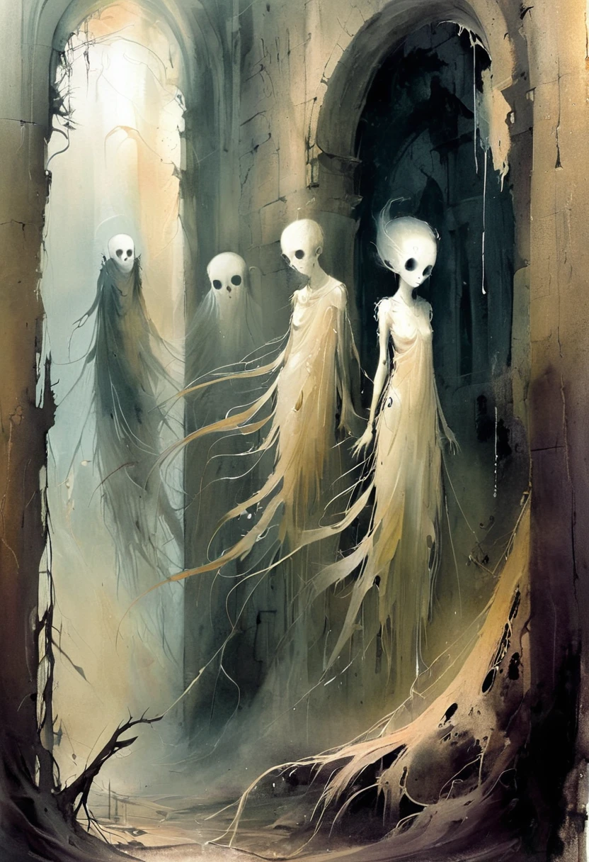 <lora:artfullyGHAST_SDXL_V1:1>, artghst, spirit, in a ruins, in the style of anne bachelier