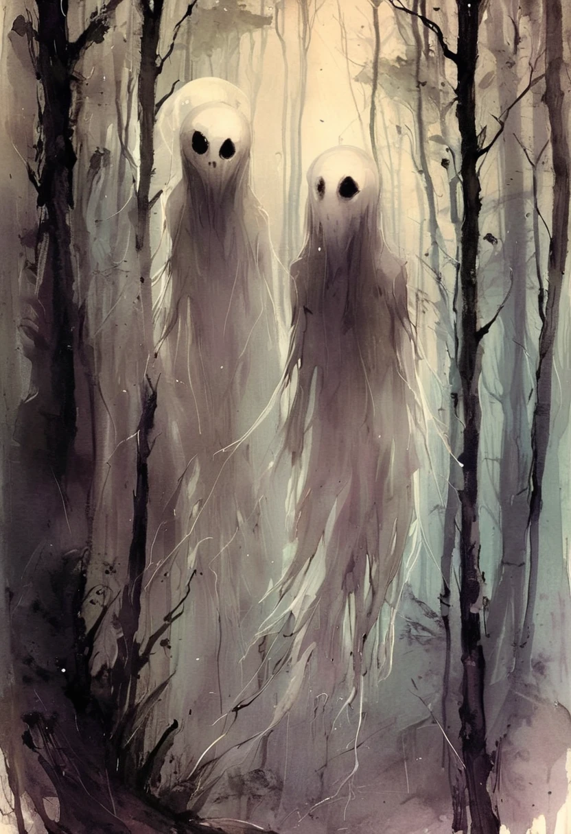 <lora:artfullyGHAST_SDXL_V1:1>, artghst, ghost, in a forest, in the style of anne bachelier