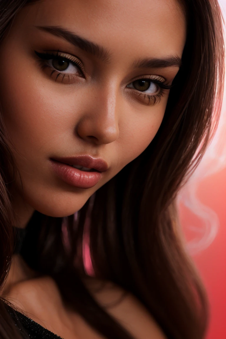 (Facial Close Up Short, Portrait:1.3) Tower13_Polonia(skinny, slim, slender, narrow waist:1.3) ((Photo Focus, DOF, Aperture, insanely detailed and intricate, character, hypermaximalist, hyper realistic, super detailed, (lens flare))) (Red Spandex Dress:1.3) (Red and Black liquid backdrop:1.3) (smile:1.3) <lora:exposure_control_v10:-0.2> <lora:more_details:0.3>(Volumetric Pink Smoke:1.4)(Fire:1.3)