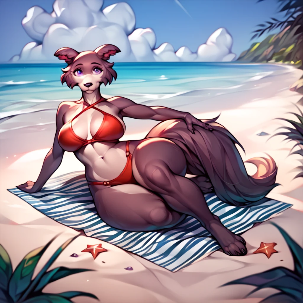 Boaz (Diives), big breasts, on the beach, naked