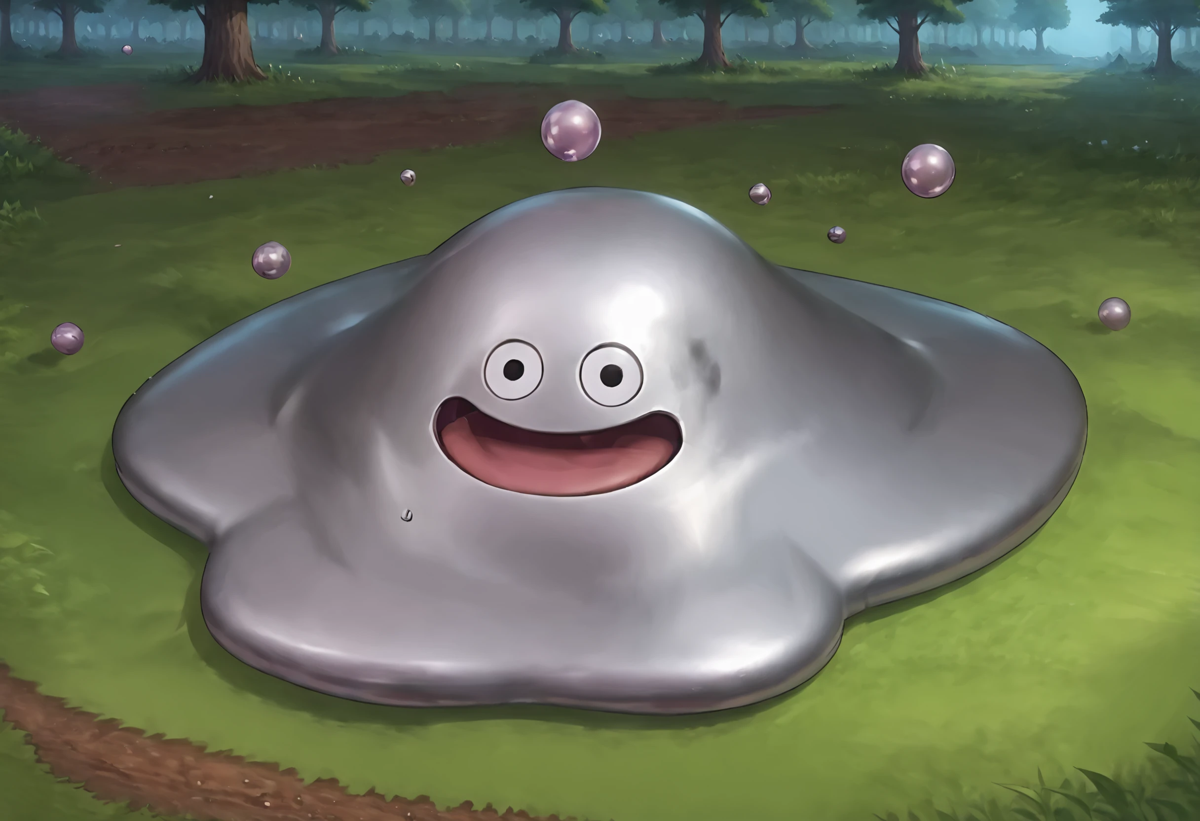 score_9,score_8_up,score_7_up,best quality,masterpiece,super detailed,extreme detailed,full_body,zPDXL,source anime BREAK nature,forest,no humans,mutilple_monsters,
<lora:Pony_DetailV2.0:1> BREAK hagurin,slime (dragon quest),<lora:hagurin:0.7>,no legs,:d,