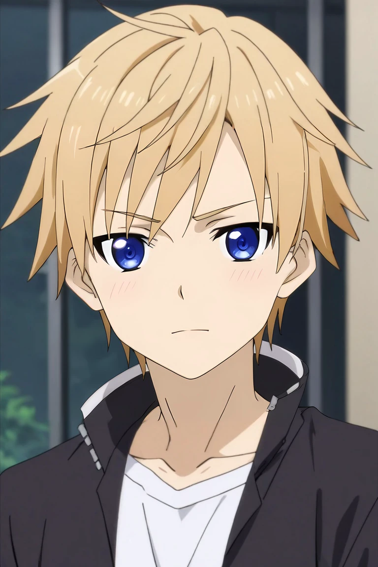 score_9, score_8_up, score_7_up, source_anime, rating_safe, , anime screencap, , , , depth of field, 1boy, solo, male focus, <lora:banri_watanuki_pony:0.74>, banri_watanuki, blonde hair, blue eyes, short hair, , , , <lora:sdxl_lightning_8step_lora:1>