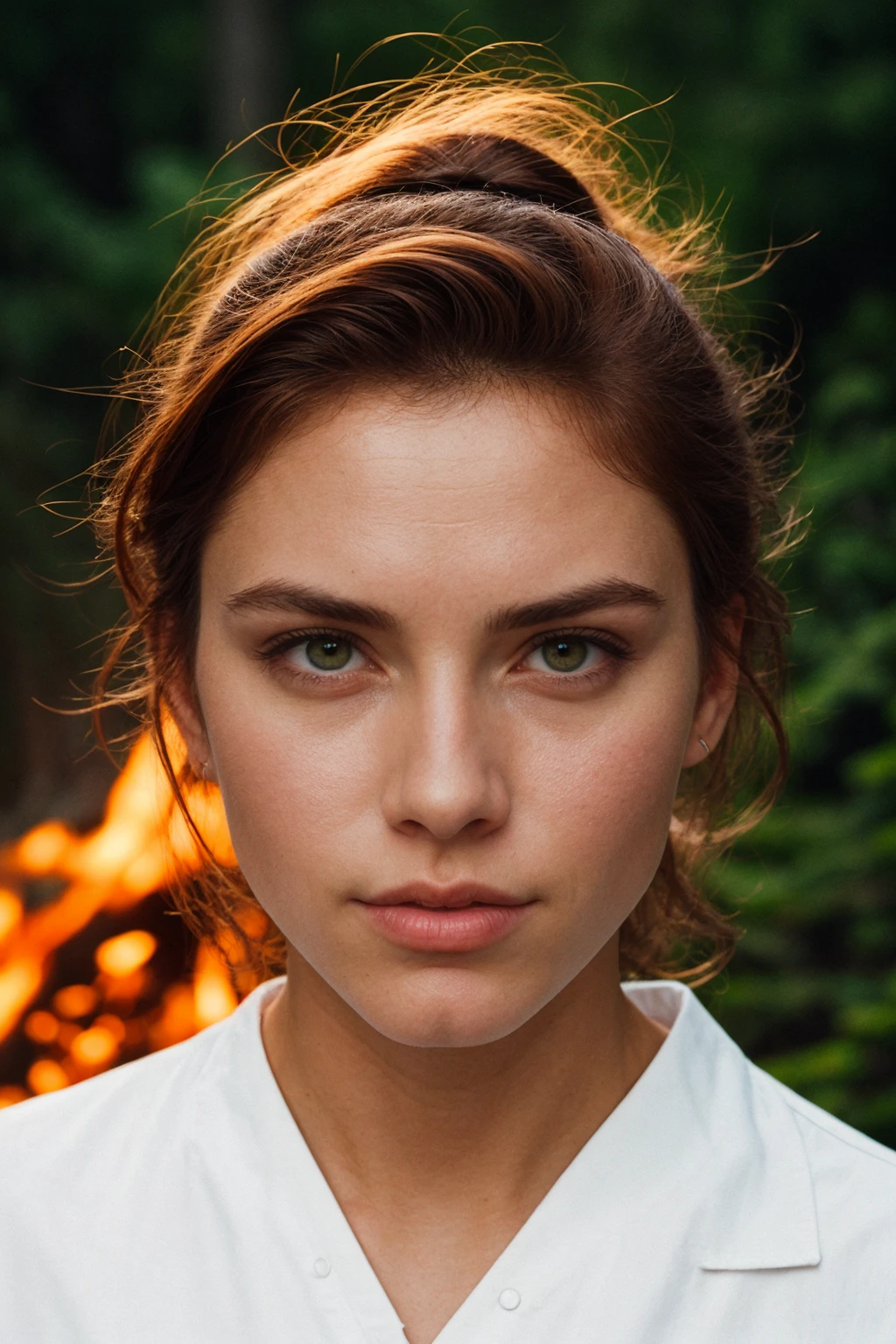 a redhead warrior woman in white shirt and leather armor
BREAK
Dynamic Wildfire: A forest landscape with a controlled wildfire, where flames dance among the trees, creating a dramatic and powerful display of nature's forces. This style represents the intensity and energy of the forest.
BREAK
<lora:[VG]_-_Tyris_Flare_v2:1>, RAW candid cinema, 16mm, color graded portra 400 film, remarkable color, ultra realistic, textured skin, remarkable detailed pupils, realistic dull skin noise, visible skin detail, skin fuzz, dry skin, shot with cinematic camera