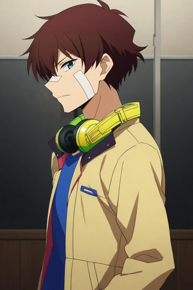 score_9, score_8_up, score_7_up, source_anime, rating_safe, , semi-realistic, looking at viewer, , 1boy, solo, male focus, <lora:nice_hamatora_pony:0.92>, nice_hamatora, brown hair, blue eyes, bandaid on nose, headphones around neck, profile, niagara falls, indoors, holding object, wavy mouth, closed mouth, ,, <lora:sdxl_lightning_8step_lora:1>