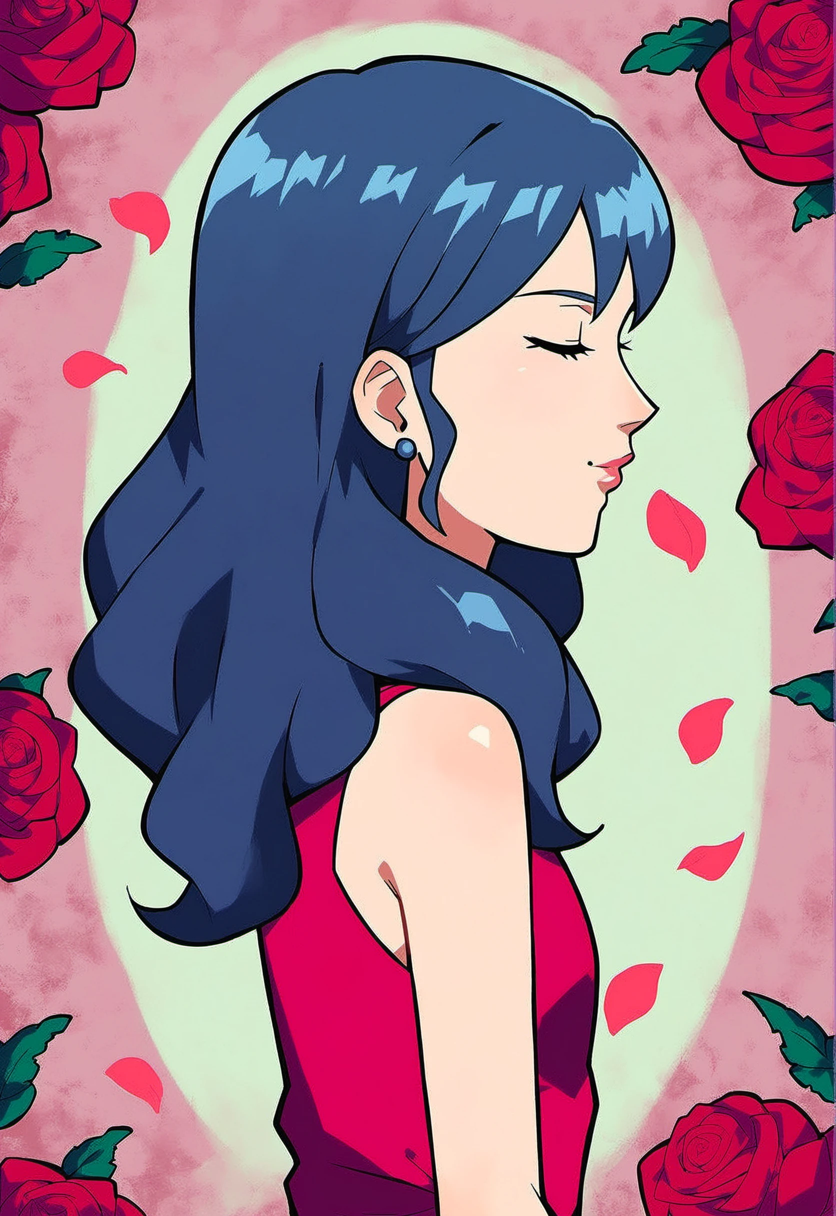 score_9, score_8_up, score_7_up, score_6_up,
BREAK
menori visconti, 1girl, closed eyes, blue hair, long hair, bangs, small breast, profile, facing to the side, elegant, from side, portrait
BREAK
red sleeveless dress, 
BREAK
rose background, rose petals, abstract background  <lora:RG_Menori_Visconti:1>