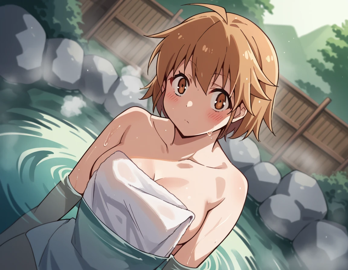 ((NSFW:1.3)),(Textured skin, Anatomically correct, Super Detail, high details, High quality, hight resolution, Best Quality, 1080p,4K:1.3),(One-person viewpoint, looking at viewer, subjective:1.5),
((Nobara Kugisak:1.6)),
(onsen:1.4),
((One woman, solo, 1 girl:2.0)),
((high school students, 16 year old:1.5)),(large breasts:1.5),
(inviting you to have sex),
((hand between legs:1.6)),
(front view:1.5),(pov:1.5),(looking at viewer:1.5)
(naked, nude:1.5),
(wet (moist) body:1.4)
nsfw,(enraptured face:1.4),(naughty expression:1.2),(orgasm smile:1.5),seductive smile, excited smile,
(blush, face blush, blushing:1.3),
(vulgarity:1.5),(fucked silly:1.1),(orgasm:2.0),
(vivid pussy, high quality vagina:1.1), (dripping love juice:1.3),