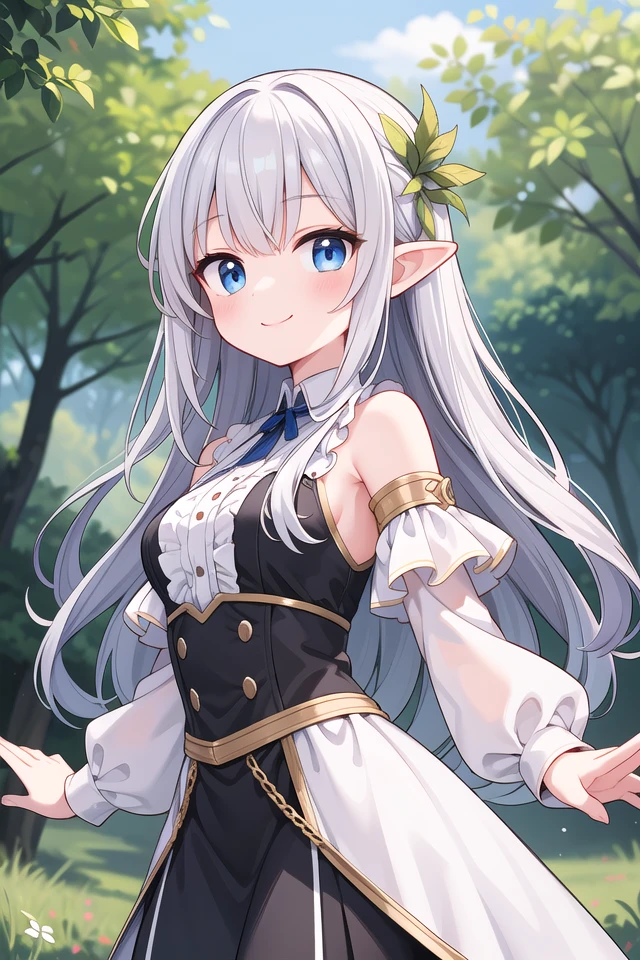 insanely detailed, absurdres, ultra-highres, ultra-detailed, best quality,
1girl, solo, nice hands, perfect hands
BREAK
elf girl, (wearing sorcerer outfit:1.2), (nsfw:-1.5), (navel:-1)
BREAK
happy smile, laugh, closed mouth
BREAK
from below,
standing, cowboy shot, looking at viewer
BREAK
slender, kawaii, perfect symmetrical face, ultra cute girl, ultra cute face, ultra detailed eyes, ultra detailed hair, ultra cute, ultra beautiful
BREAK
fantasy world, in forest, river, depth of field, ultra detailed background
BREAK
medium breasts,
BREAK
silver hair, long hair, elf ear, blue eyes