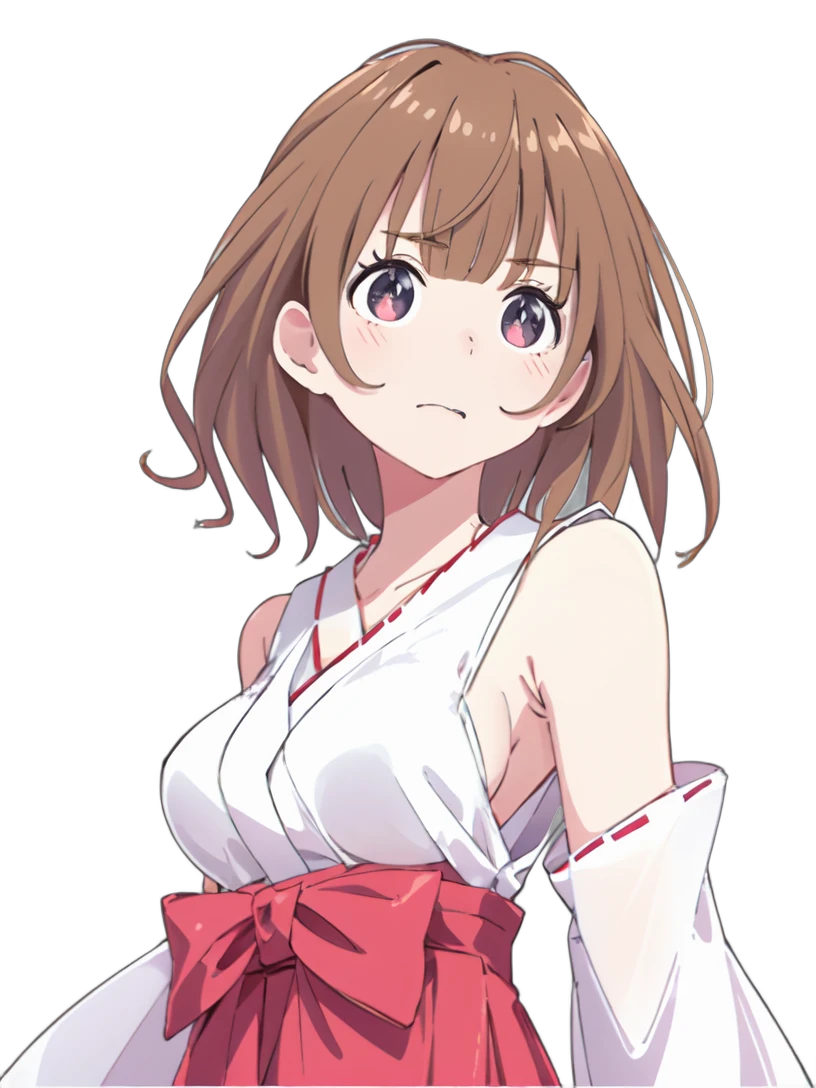 masterpiece, best quality,
1girl,solo,
 <lora:sakurakagurazaka.sd15.v1:0.8> 
sakura kagurazaka, surprised, 1girl, solo, miko, exorcist outfit,
standing, upper body,