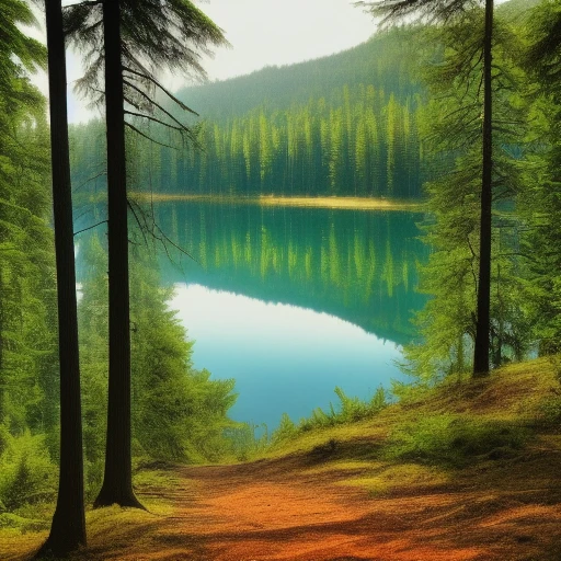 landscape, forest, trees, lake, stunning, day