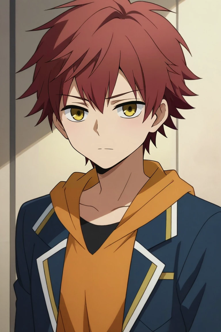 score_9, score_8_up, score_7_up, source_anime, rating_safe, , anime screencap, anime coloring, , , , 1boy, solo, male focus, <lora:theo_hamatora_pony:0.96>, theo_hamatora, red hair, yellow eyes, short hair, hood, hoodie, , , <lora:sdxl_lightning_8step_lora:1>