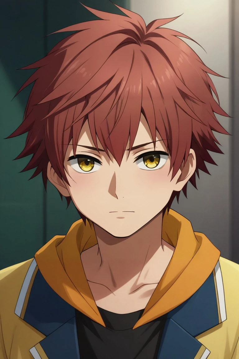 score_9, score_8_up, score_7_up, source_anime, rating_safe, intricate details, (photorealistic:0.6), , depth of field, 1boy, solo, male focus, <lora:theo_hamatora_pony:0.88>, theo_hamatora, red hair, yellow eyes, short hair, , , , <lora:sdxl_lightning_8step_lora:1>