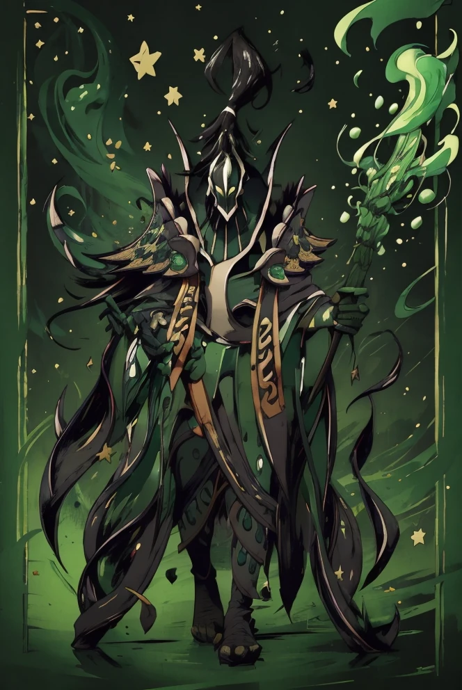 <lora:Rubick:1>, (rubick:1.3), (green wizard:1.1), solo, male focus, 1boy, wizard, full body, perfect anatomy, ink strokes, watercolor drops, green particles, green magic, stars, space background,  <lora:Japanese_INK:0.8>, japanese ink, japanese ink style, agressive art, agressive kanji, (agressive strokes:1.1), Painting, intricate details, modern-style colour illustration, detailed setting, freckles, reaction frame, erotic aesthetics,, high detailed, high quality, masterpiece, perfect, intricate detailes, aesthetic