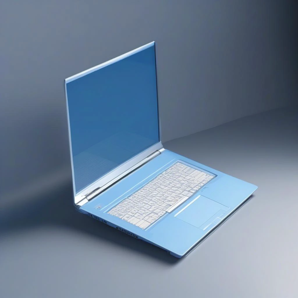 A blue modern laptop