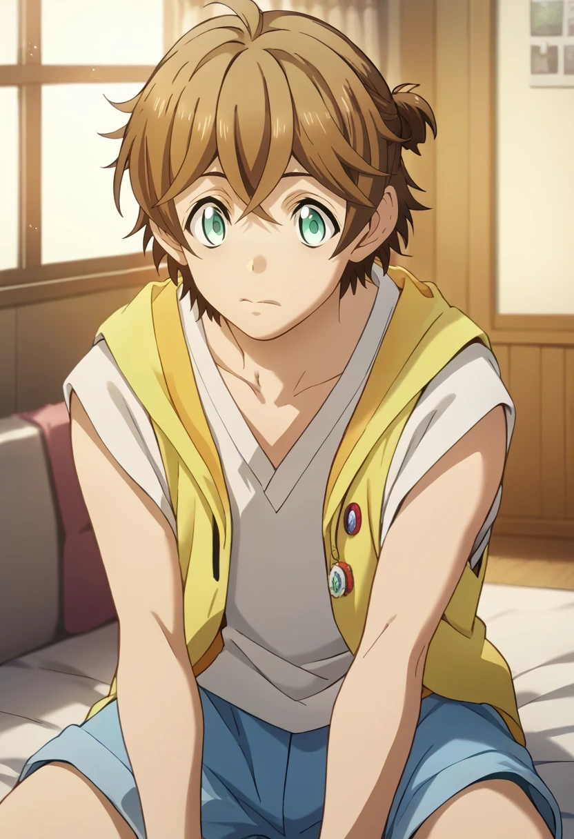 score_9, score_8_up, score_7_up, score_6_up, detailed, ,source_anime, male focus
Rio Hojo, brown hair, green eyes, yellow hood, white shirt, blue shorts,Butcha<lora:EMS-404686-EMS:1.000000>