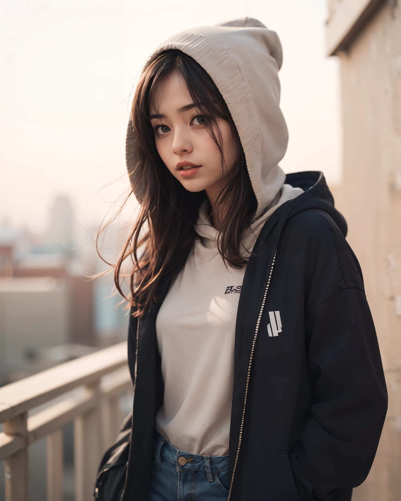 1girl, blurry, blurry background, blurry foreground, hood, horizon, lips, photo \(medium\), photorealistic, realistic, solo, torn pants
<lora:Polaroid_Vision:0.7> polaroid_style