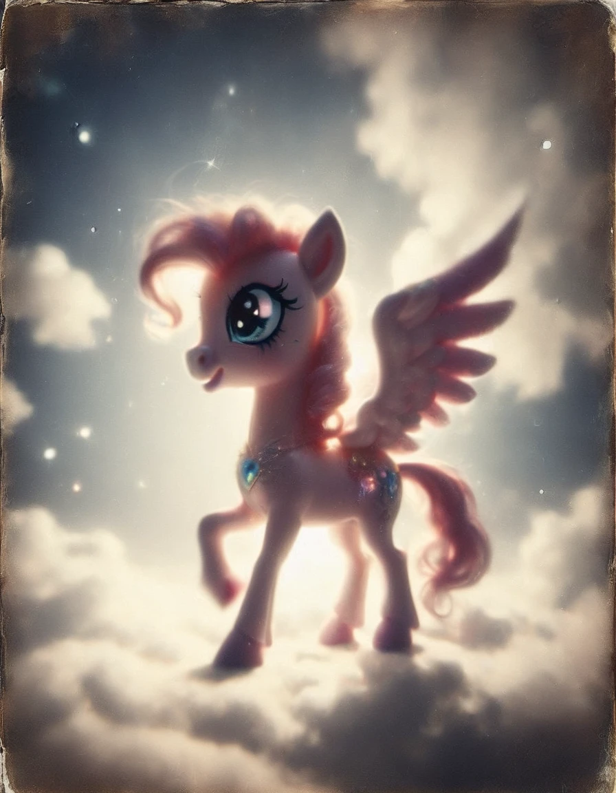 my little pony with wings magic and sparkles on a cloud bright and serene