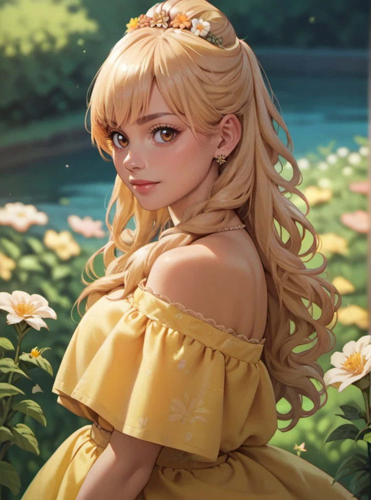 score_9, score_8_up, score_7_up, score_6_up, score_5_up, score_4_up score_9,score_8_up, 1girl, 1girl, hymenoran, brown eyes, (japanese woman), blonde hair, long hair, yellow dress, flower field, shexyo, anime<lora:EMS-344129-EMS:0.800000>, <lora:EMS-405073-EMS:0.800000>