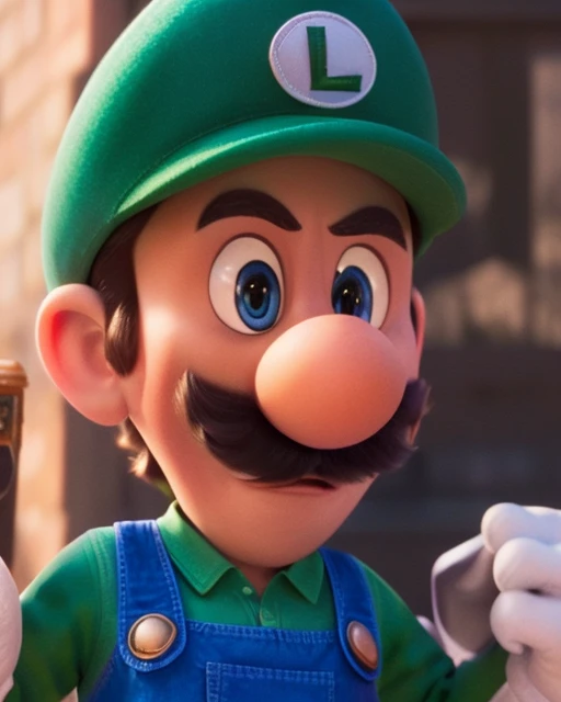 best quality, highres, ultra details, masterpiece,8K,UHD,half body,
luigi,mustache,lovely,blue eyes,hat,overalls,green shirt, white_gloves, <lora:mario_and_luigi:0.9>