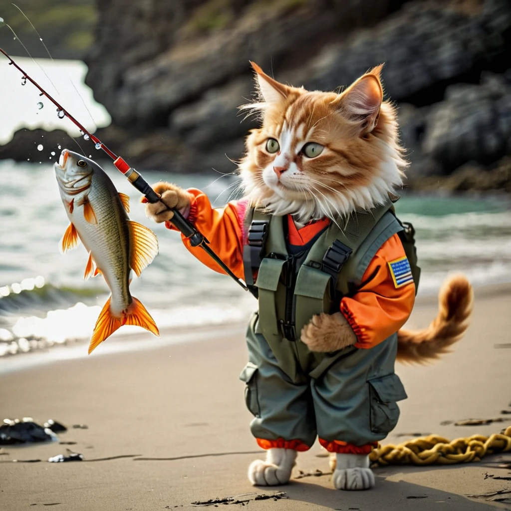 ktt artstyle catching fish <lora:Kitty LoRA - Trigger with KTT Artstyle:1>